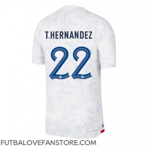 Francúzsko Theo Hernandez #22 Vonkajší futbalový dres MS 2022 Krátky Rukáv